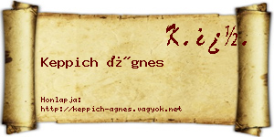 Keppich Ágnes névjegykártya